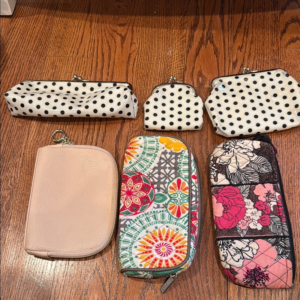 Colorful and Polka Dot Pouch Set